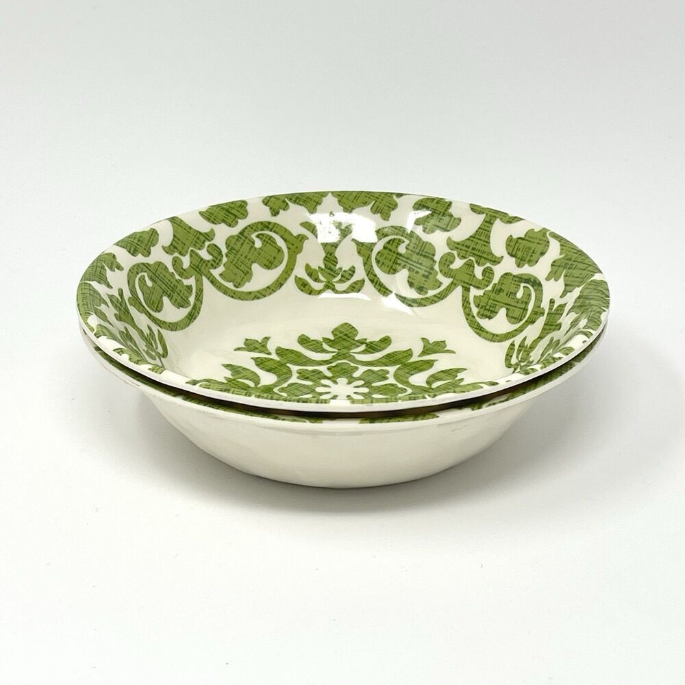 Pier 1 Imports Royal Regal Trellis Lime Green Melamine 7.5” Bowls Set Of 2